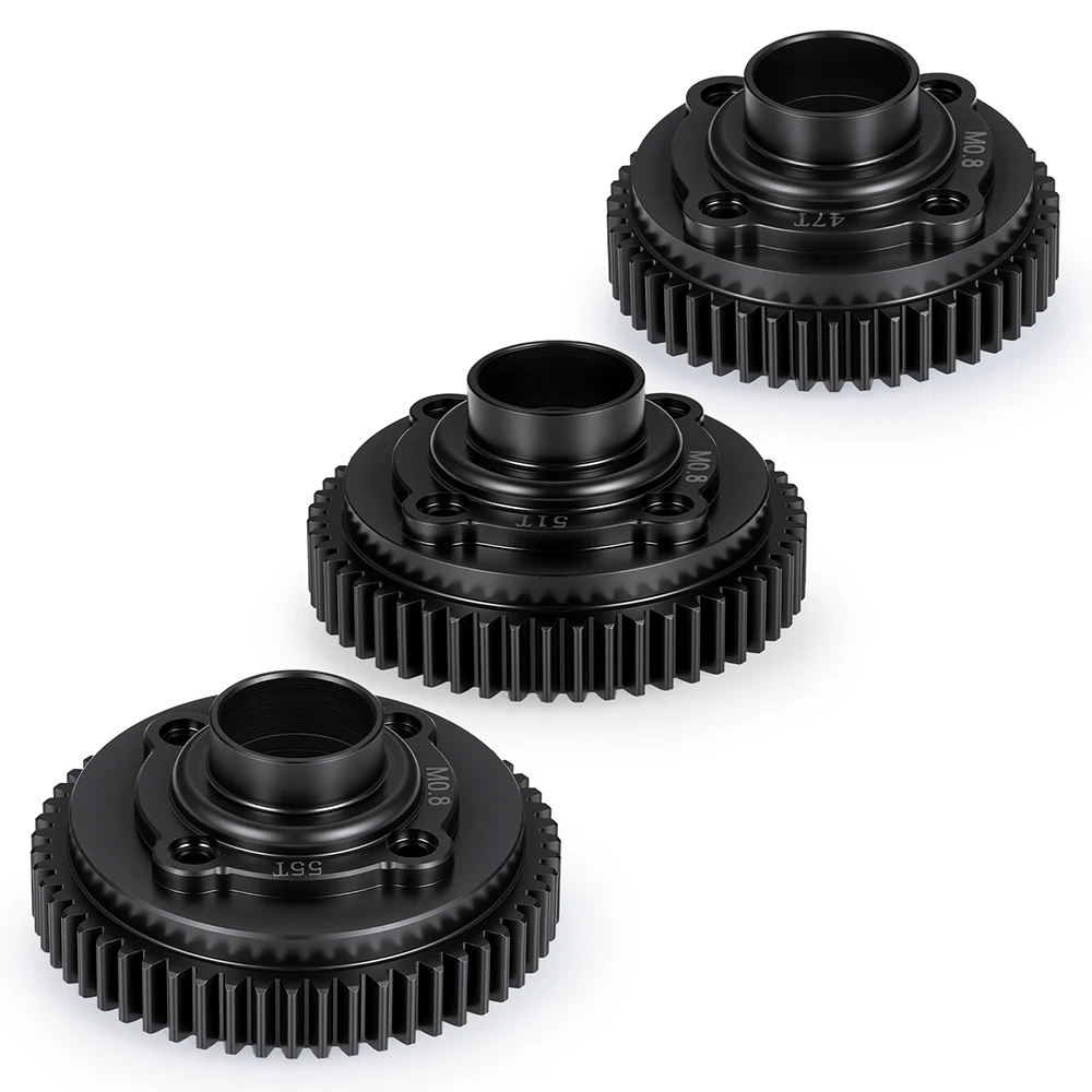 TRINOOD 40CR Chrome Steel Center Diff Gear Spur Gears 0.8M 47/51/55T for 1/7 T-raxxas Unlimited Desert Racer UDR Parts