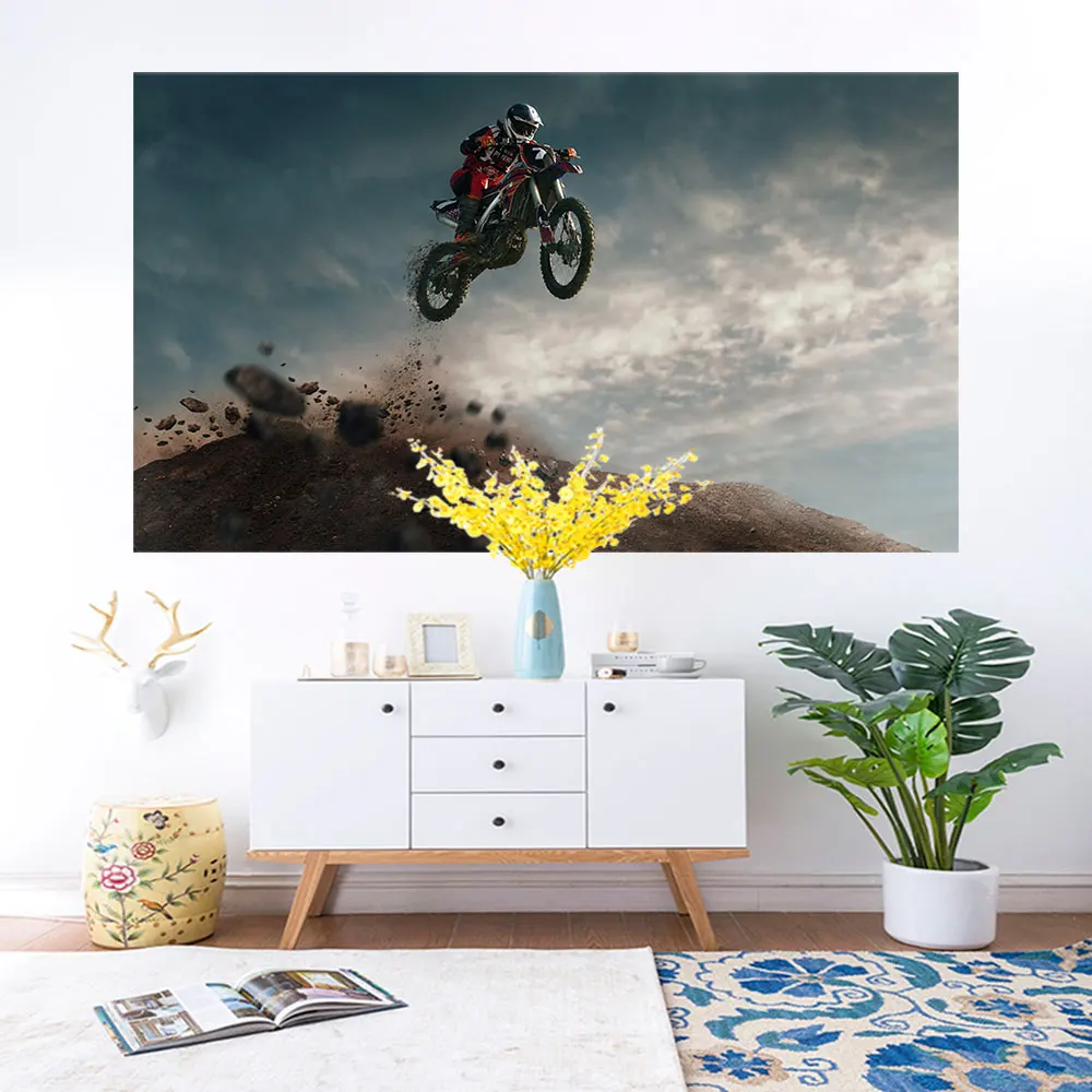 

Motocross Tapestry Wall Hanging Carpets Hippie Background Cloth Cool Home Decor Living Room Decoration