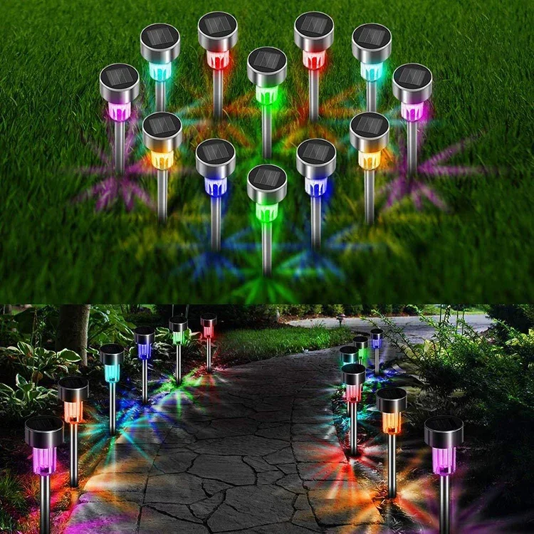 Outdoor Lamp Waterproof Landscape Lighting Pathway Patio Yard Lawn Decoration Street Path Stainless Steel Led Solar Garden Light