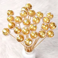 10/20/30/50pcs Chocolate Wrappers Holder Round Clear Flower Wrapping Support Rack DIY Handmade Chocolate Bouquet Materials