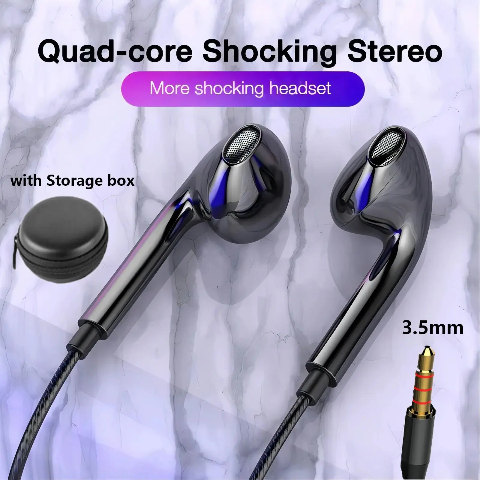 Wired Earphones 3.5mm Headphones In Ear Headset with Microphone Bass Stereo Earbuds Sports For vivo huawei xiaomi oppo phone