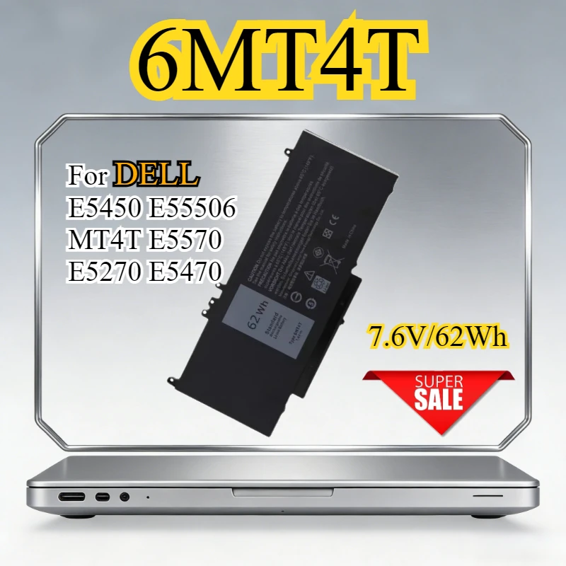 

6MT4T 7.6V 62Wh Laptop Battery for Dell Latitude E5450 E5470 E5570 E5550 E5270 Precision 3510 0HK6DV 079VRK TXF9M 0TXF9M Bateria