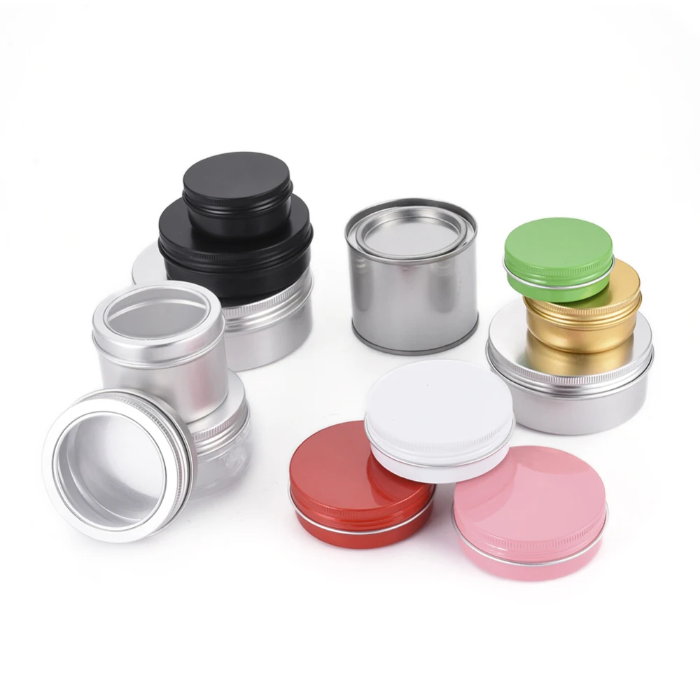 

30pcs Mixed Color Aluminum Tin Cans Empty Metal Jar for Beads Jewelry Packaging Storage Containers 4.2~10.3cmx1.7~6cm