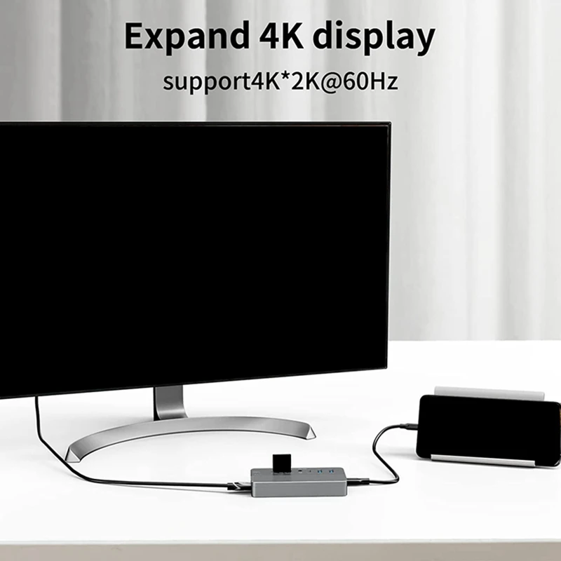 محطة إرساء أكسيس نوع C HUB 10 في 1 لـ M.2 NVME و SATA NGFF SSD مع دعم HDMI متوافق 8 تيرا بايت لـ Windows/MAC/IPAD