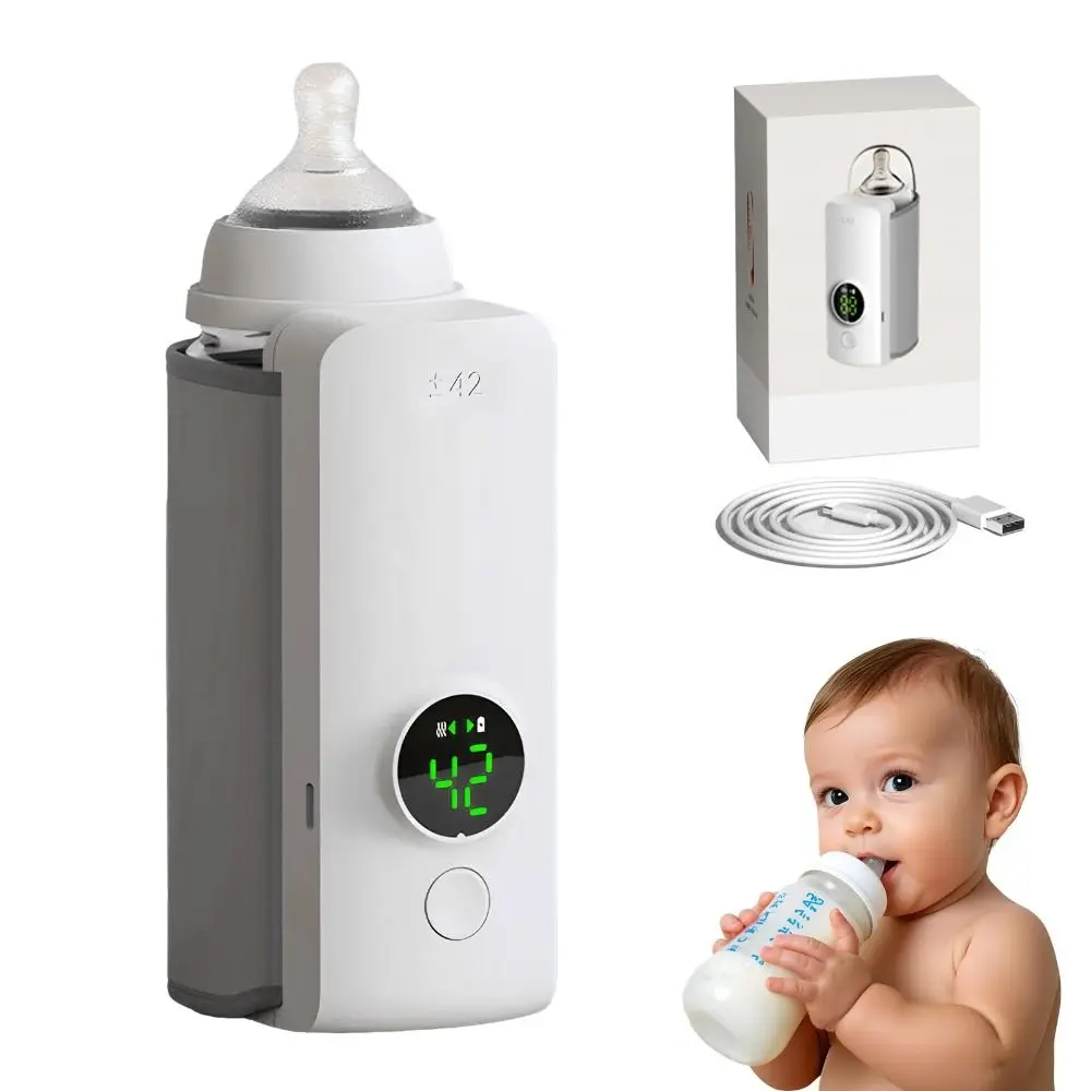 Constant Temperature Baby Bottle Warmer Wireless Digital Display Milk Warmer Rapid Warming Portable Bottle Insulation Cover