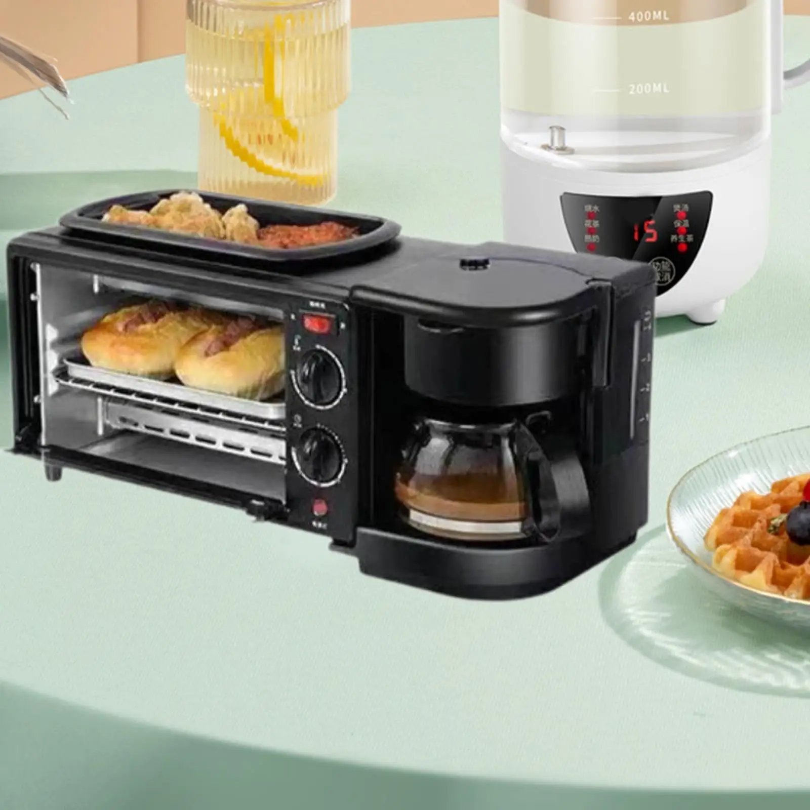 Multifunctional Breakfast Machine Oven with Coffeemaker Convenient Oven