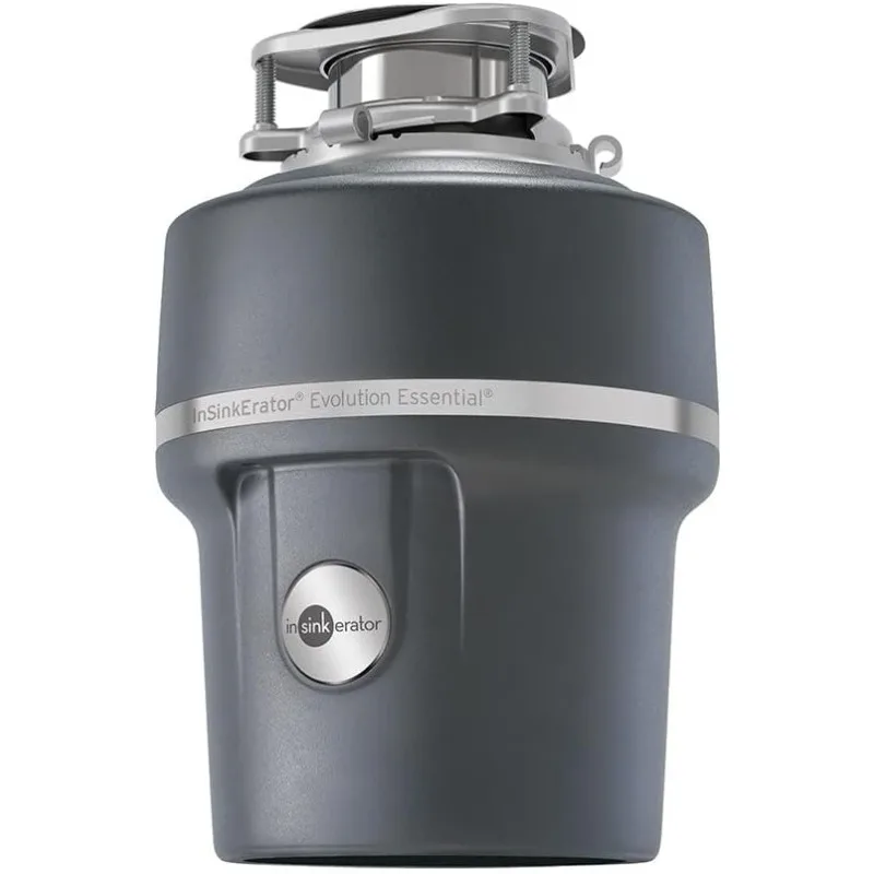 InSinkErator Garbage Disposal with Power Cord & Air Switch, Evolution Essential XTR, Quiet Series, 3/4 HP Continuous Feed, Gray