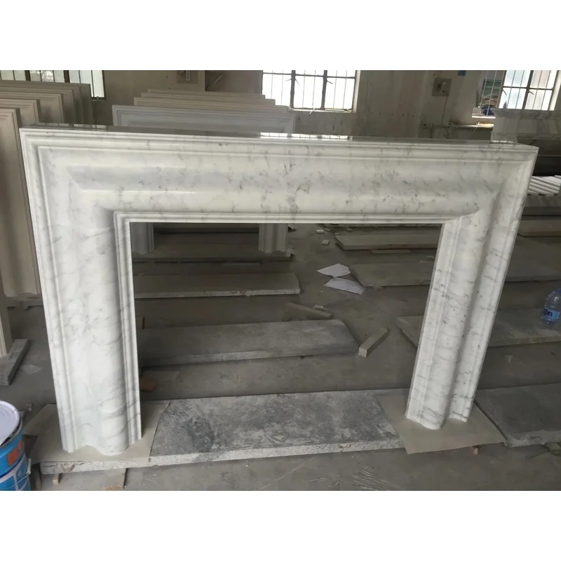 Natural Carrara White Marble Indoor Custom Design Carved Stone Fireplace Home Decoration