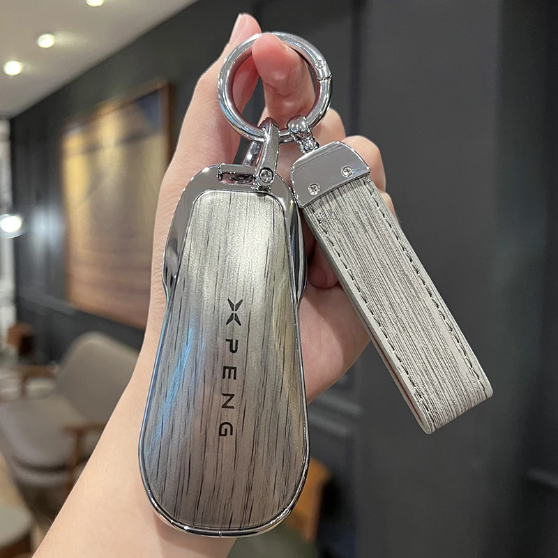 For Xiaopeng xpeng p7 p7i p5 g3 g3i g9 g6 22-23 High grade imitation wood grain key case metal key chain