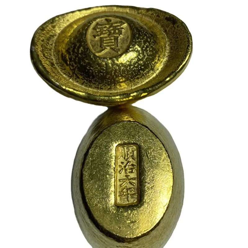 

The five emperors of the Qing Dynasty ingot gold block gold brick gold coin brass play with the same style