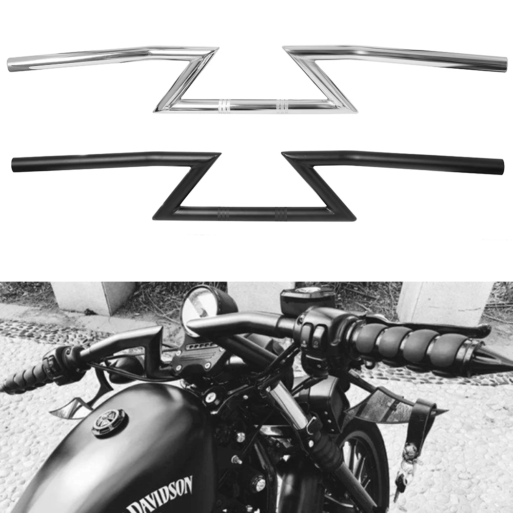 

Motorcycle 22mm 7/8" 25mm 1" Handlebar Chrome Black Retro Drag Handle Z Bar For Harley Sportster 1200 883 Touring Chopper Bobber