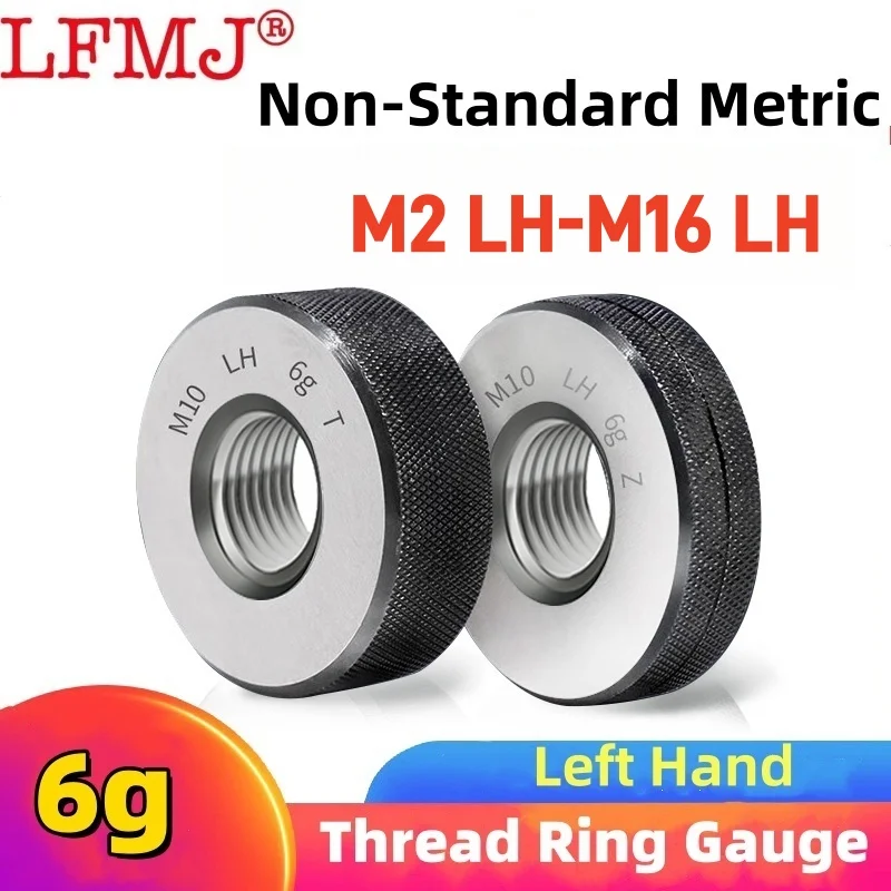 1SET(1*GO+1*NOGO) 6g Accuracy Left Hand M2-M16 Non-Standard Metric Thread Ring Gauge Measure Tools M2M3M4M5M6M7M8M9M10M11M12-M16