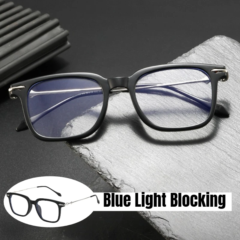 Modische Blaulichtfilter-Brille für Damen und Herren, Übergroße Quadratische Modebrille, Hochauflösende Computerbrille