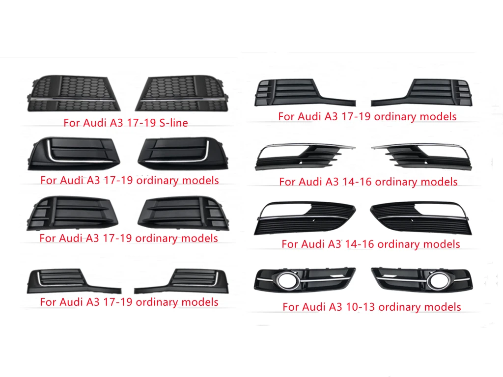 

Для Audi A3 10-20 импортная S3 сотовая противотуманная рамка противотуманная фара крышка Модифицированная Нижняя сетка впускная решетка инструменты