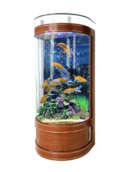 Semi-Cylindrical Fish Tank Living Room Large Aquarium TV Cabinet Home Integrated Floor