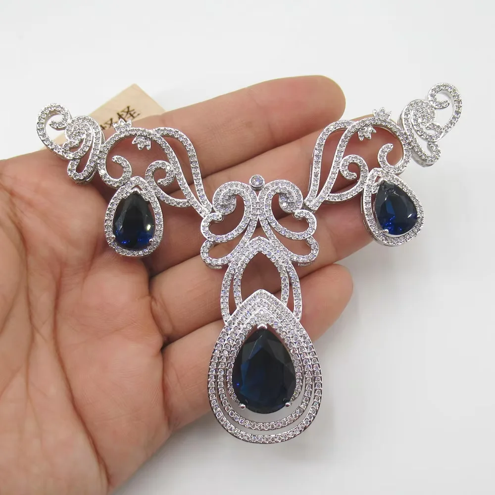 65x90mm White gold plated cubic zircon CZ pendant Crystal connector for necklace pendant Jewelry DIY Jewelry Findings