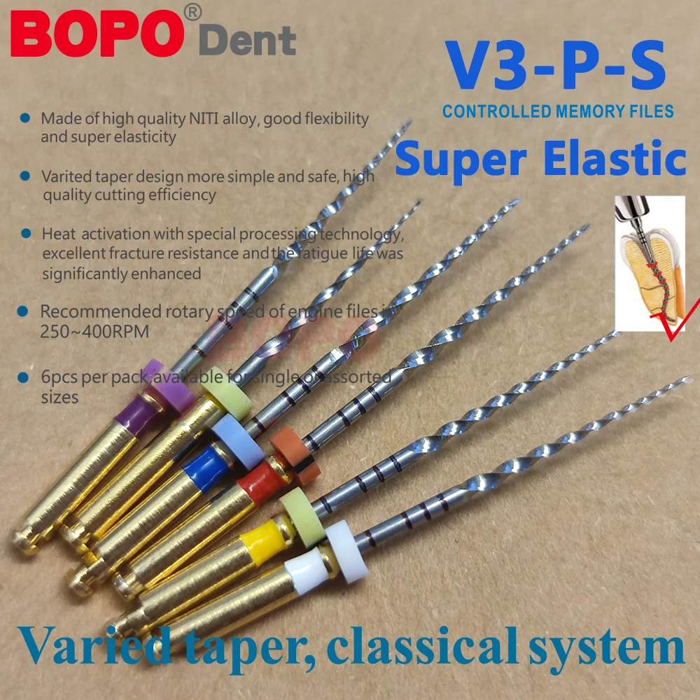 Dental Lab 6Pcs/Box Endodontic NiTi Engine Use Heat Activated Rotary File SX-F3 25mm Root Canal Super Files Dentistry Accessory