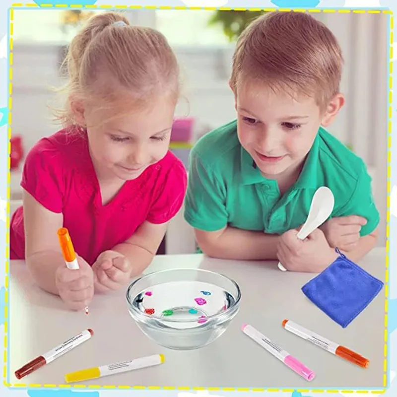 Magic Water Floating Pen Set - Floating Ink Drawing Kit with Spoon, Kids Water Painting & Graffiti Art Toy