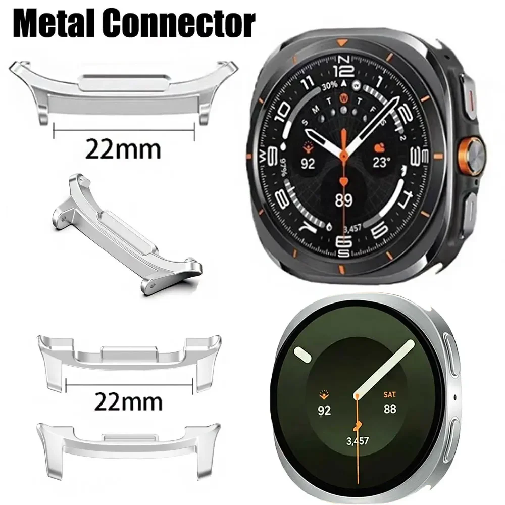 1 Paar Adapter für Samsung Galaxy Watch 9 8 44mm 40mm Metall Edelstahl Verbindungsstücke Watch Ultra 2/8 Classic 46mm Zubehör
