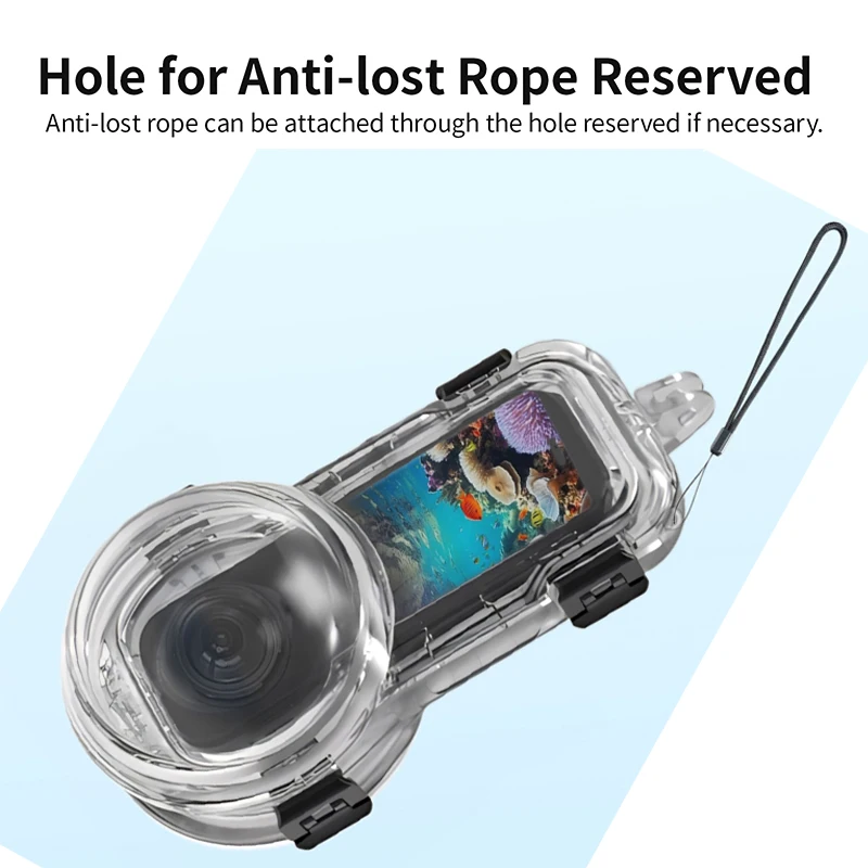 60m para insta 360 x5 caso de mergulho à prova dwaterproof água habitação capa para insta360 x5 invisível caso mergulho subaquático escudo acessórios