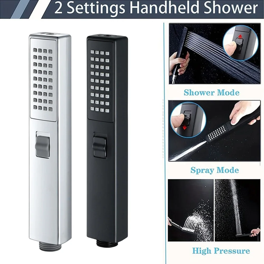 

Bath Shower Sprayer Hand Hold Bathroom Adjustable Shower Head 2 Mode SPA Pressurize Spray Button Showerhead