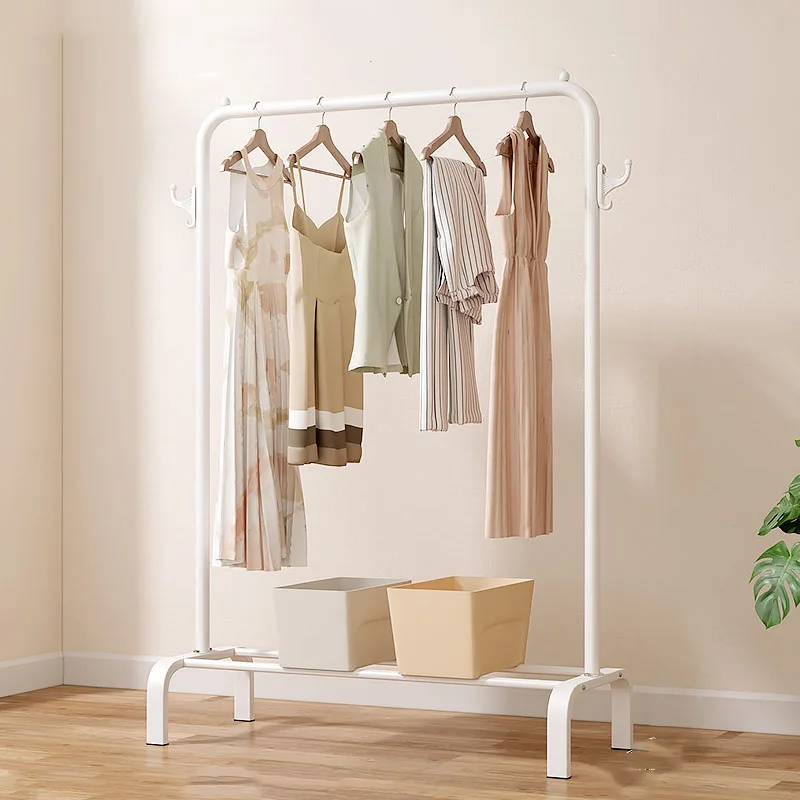 

White Coat Racks Portable Hallway Shoes Standing Design Mobile Coat Racks Metal Clothing Holder Hangers Balcony Furniture WW50CR