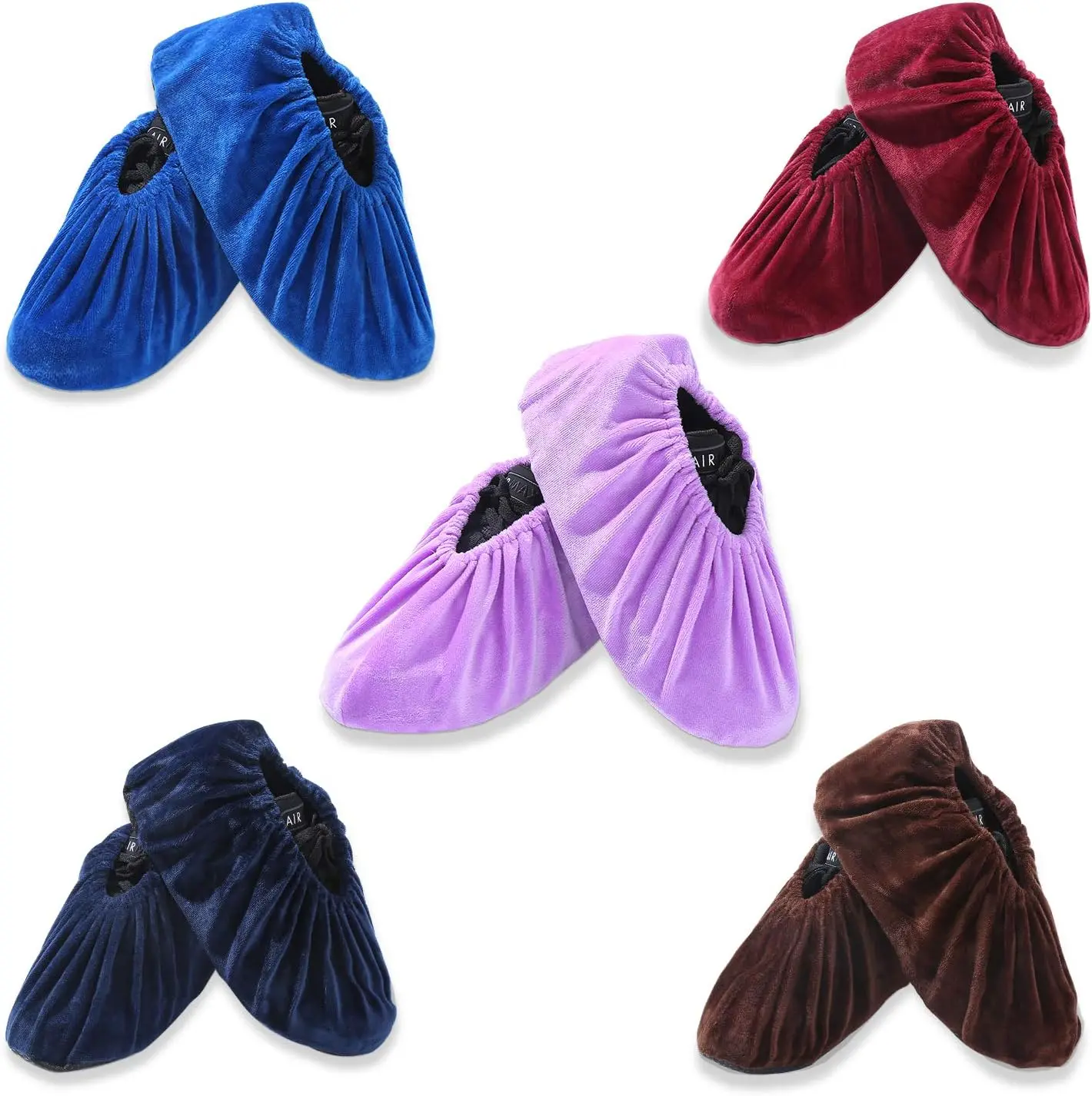 

5 Pairs Reusable Non Slip Shoe Covers, Soft Washable Thickened Boot Covers for Household Office Lab