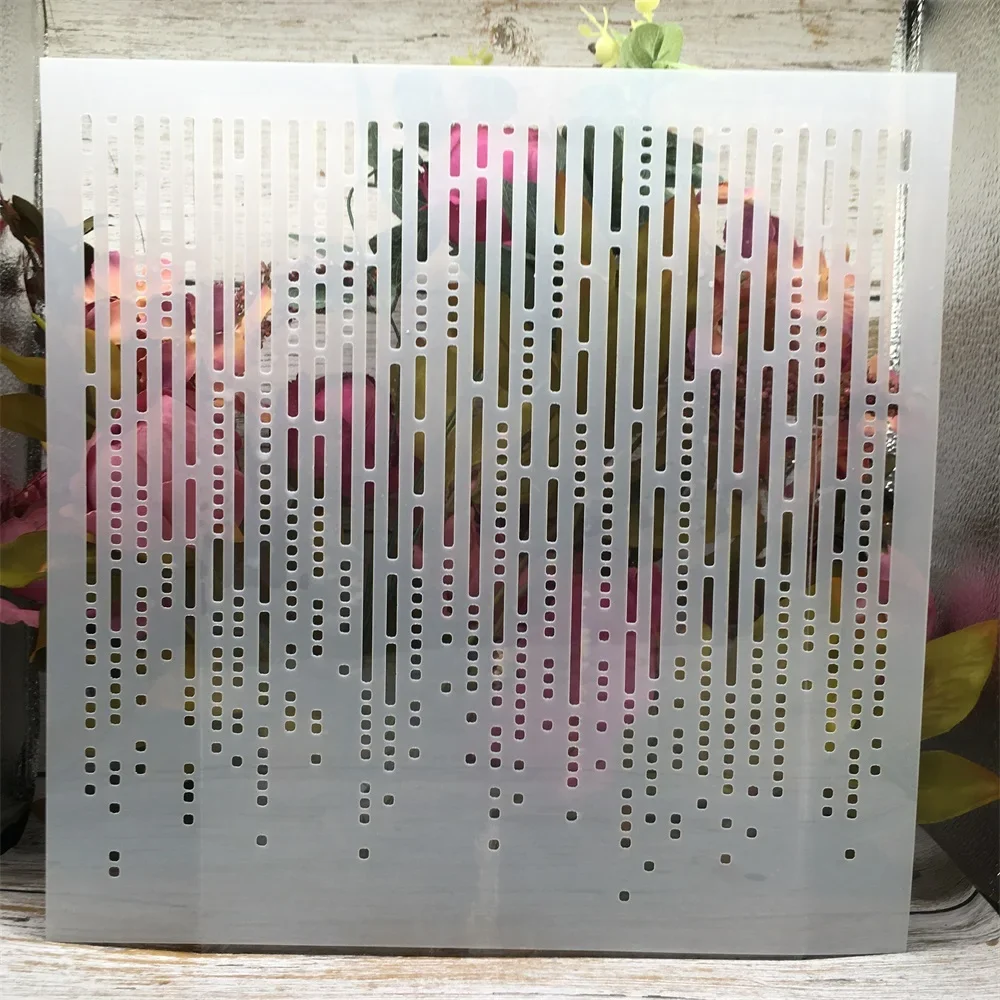 30*30cm kropka linia deszczowe DIY szablony do nakładania warstw malowanie ścian księga gości kolorowanie tłoczenie Album dekoracyjny szablon