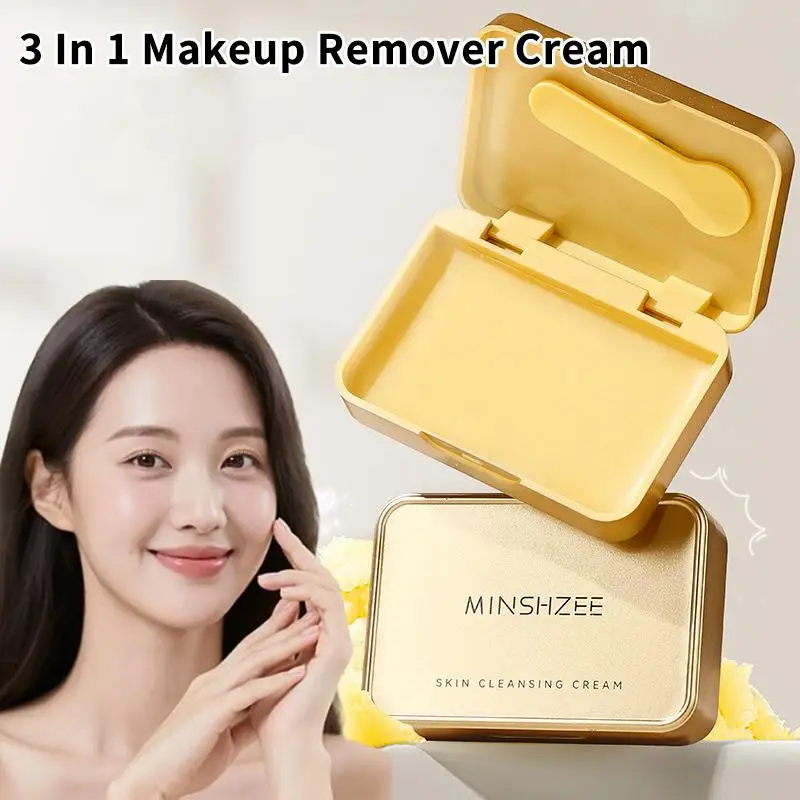 【AD】3 In 1 Cleansing Makeup Removal Cream Portable Gentle Deep Cleansing For Eyes, Lips, And Face Non-irritating Pore Cleansing