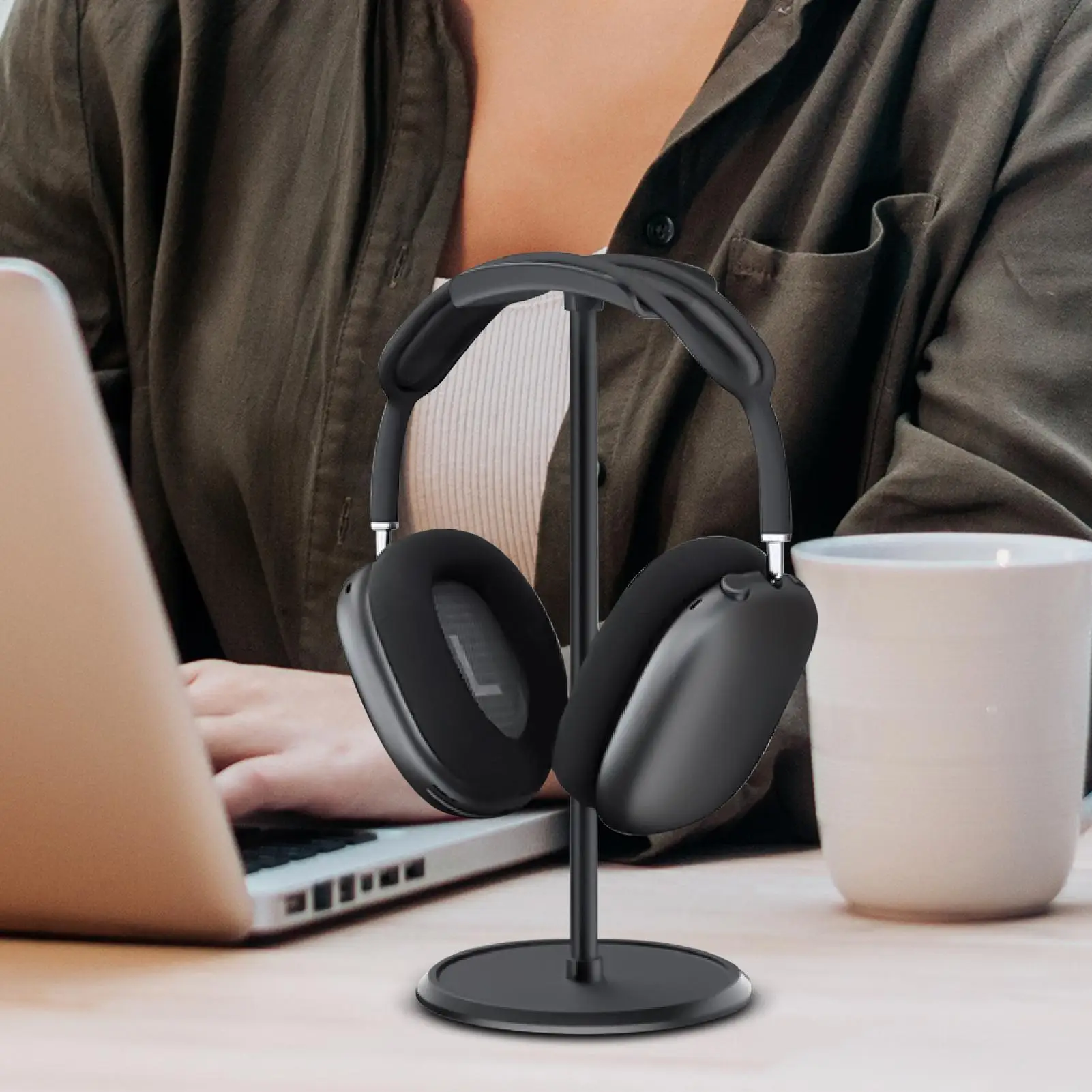 حامل سماعة الأذن/حامل سماعة الأذن المثبت على الرأس/حامل تخزين سماعة الأذن تصميم دعم منحني حامل سماعة الألعاب العالمي #5