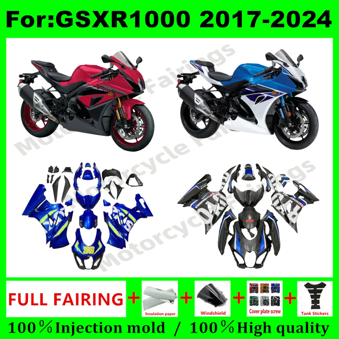 for GSXR1000 2017 - 2025 GSX-R1000 GSX1000R K17 2019 2020 fairing fit Motorcycle Injection Mold ABS Plastics Full Fairings Kits