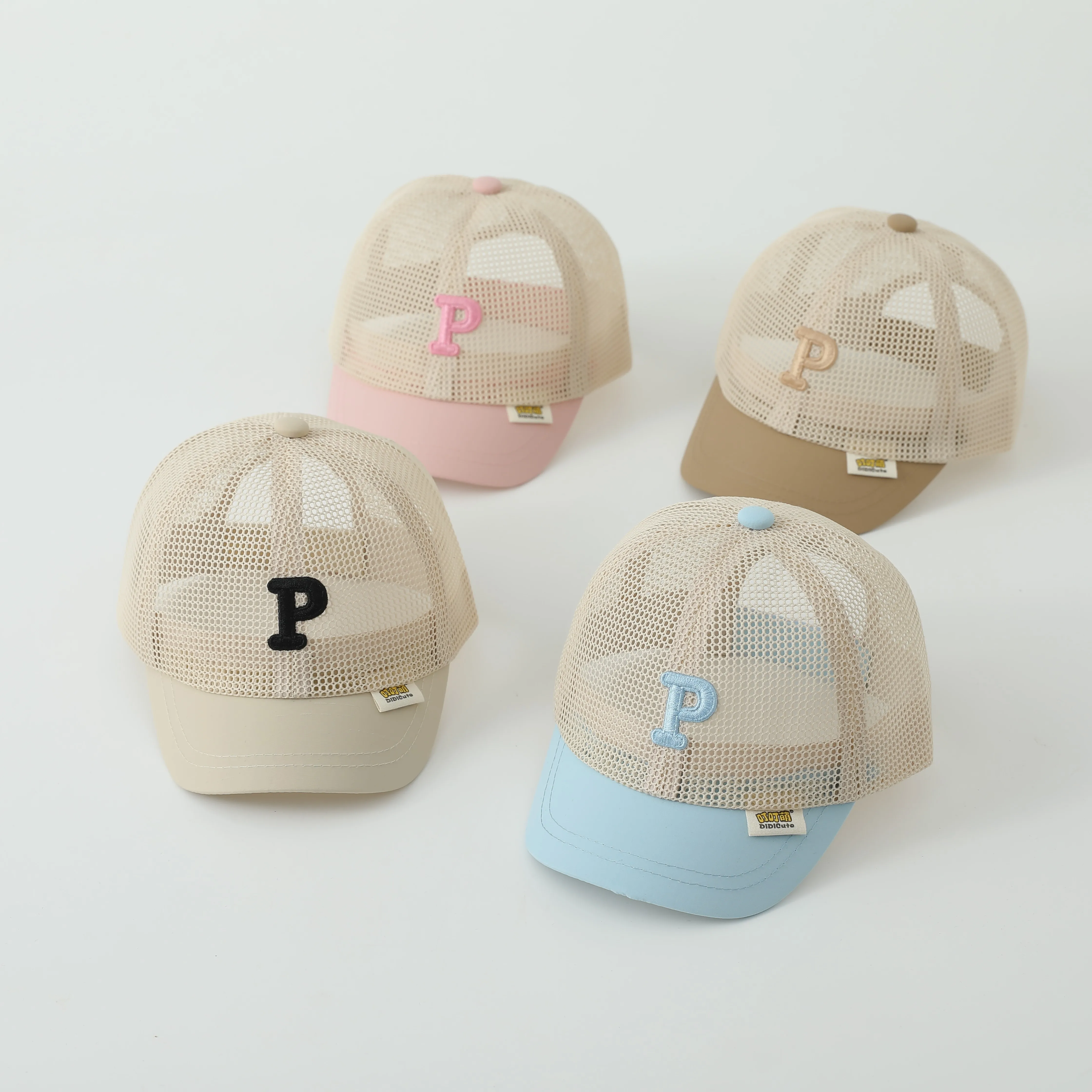 

Kid Boy Girl Letter Hollow Out Baseball Cap Fashion Baby Embroidery Peaked Caps Cotton Children Casual Hat Toddler Sunscreen Hat