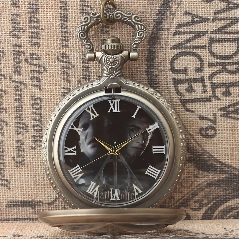 ساعة معلقة مثلثة عتيقة، ساعة جيب كوارتز كبيرة، ساعة جيب كوارتز كلاسيكية من Deathly Hallows #3