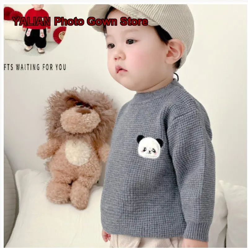 Infant Autumn Winter 2025 Newborn Knit Outfit Toddler Chinese New Year Dress Kids