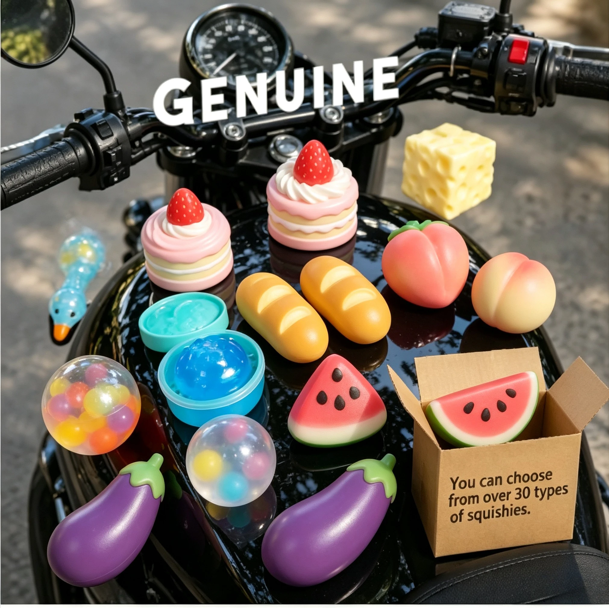 Cute Kawaii Squishy Toy Stress Relief Squeeze Ball Sensory Fidget Toy Relaxing Stress Ball Motorcycle Keychain