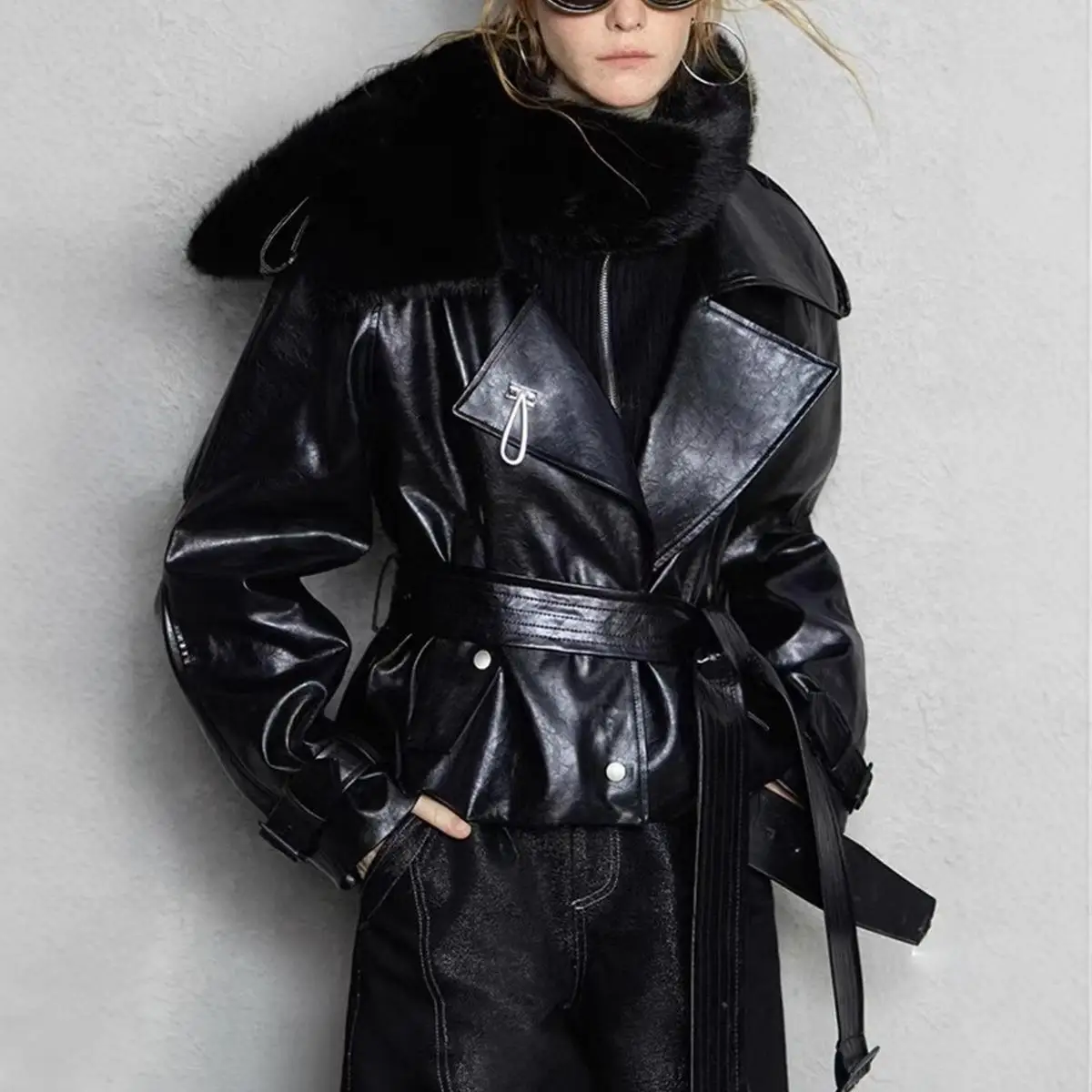 Cappotto Or in vita con cintura lunga Sve Ele Color 2025 Autunno New Faion Giacca a vento versatile Jaet Commute Sle