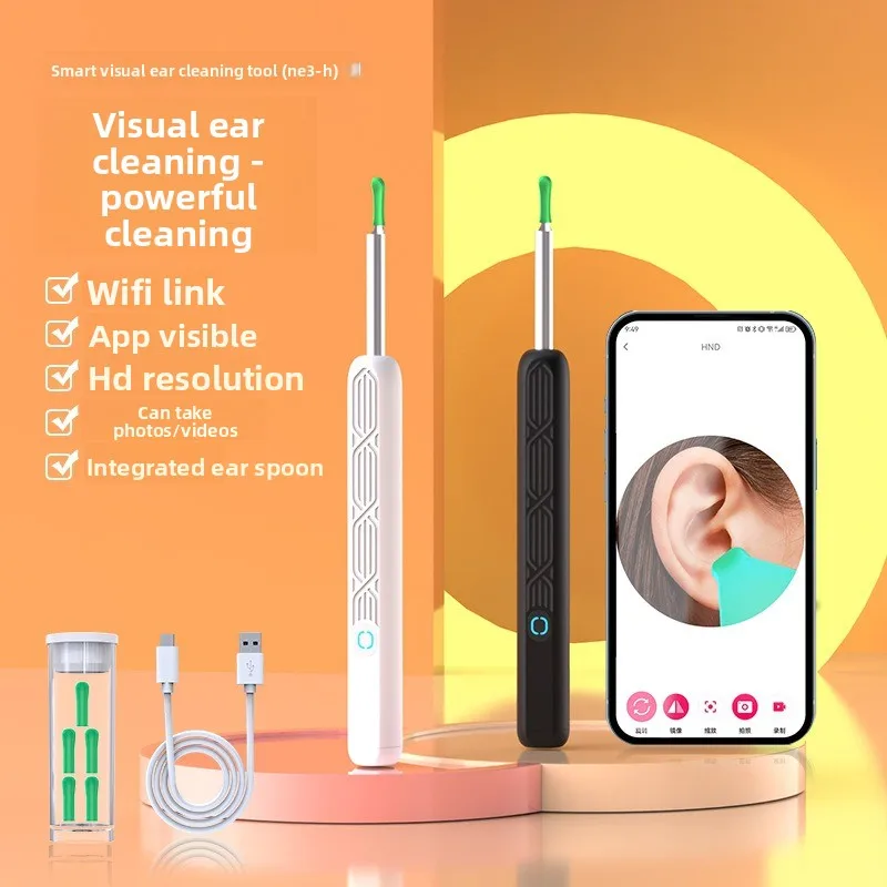 Wireless Ear Wax Removal Tool Smart Visual Ear Pick with HD Camera Endoscope Cleaner Safe for Ear Hygiene Rechargeable