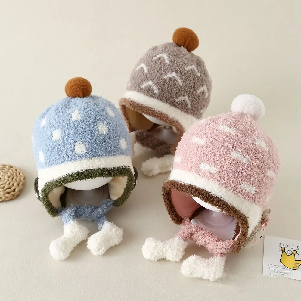 

Soft Windproof Baby Ear Protection Hat Cartoon Thicken Kids Beanie Hat Keep Warm Coral Fleece Infant Toddler Cap Girls