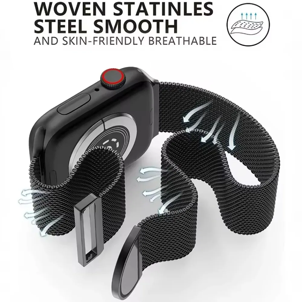 حزام معدني ميلانو مغناطيسي لساعة أبل الترا 3-1 49 مللي متر 10/11 46/42 مللي متر 9 8 7 45/41 مللي متر شريط مريح لساعة iWatch 6 5 4 SE/3