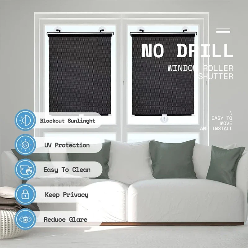 Suction Cup Roller Blinds Sunshade Car Bedroom Kitchen Balconies Sun-shading Blackout Blind Window Shade persianas para ventanas