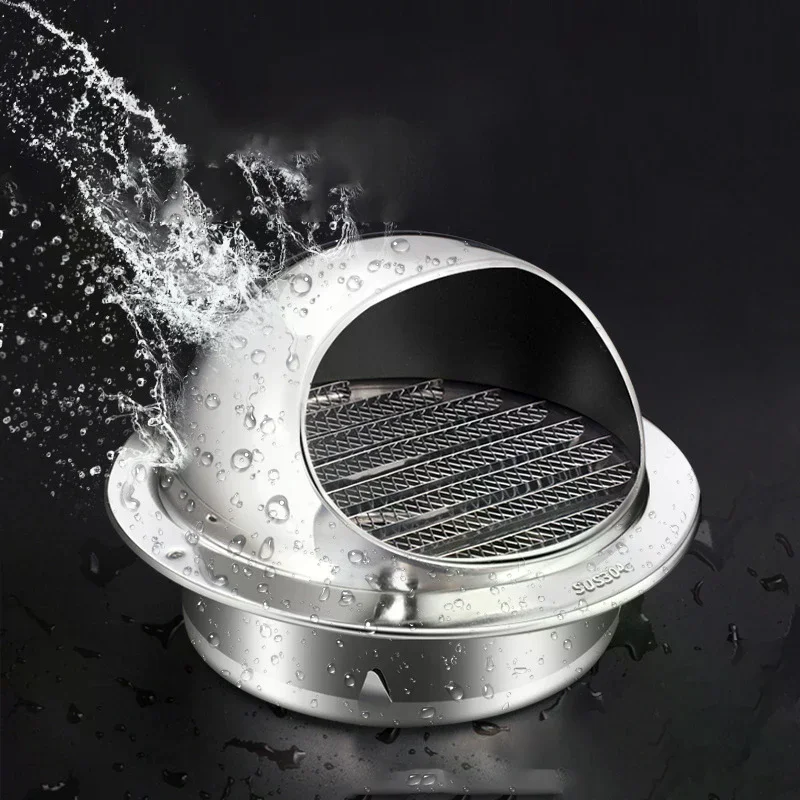 Stainless Steel Round Wall Vent Cover Dryer Exhaust Duct Grille For HVAC Bathroom Kitchen