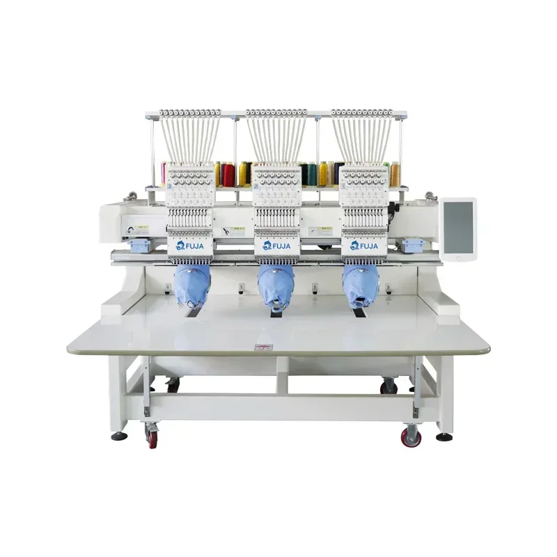 Three Heads European Brand New Industrial Monogram Machine Computerized Hat Flat Embroidery Machine 3D