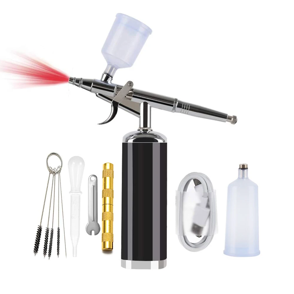 Best Upgraded Airbrush Portable Air Brush Spray Gun with Compressor Single Action Painting Kits for Cake Makeup Art Nail Model 