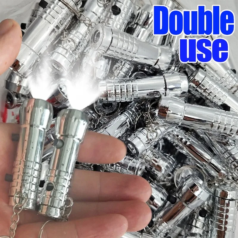 Keychain Emergency Light Mini LED Flashlight Portable Always on White for Night Outdoor Activities Hiking Camping Backup Light