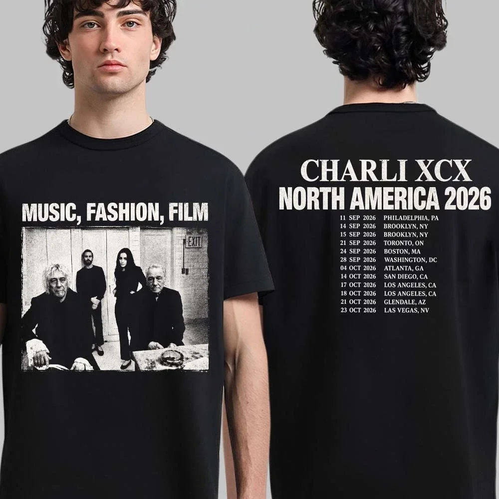 Charli XCX 2026 Music Fashion Film Tour Surroundings Graphic Printed T-shirt Men Women and Kids Fan-related Merchandise T-shirt