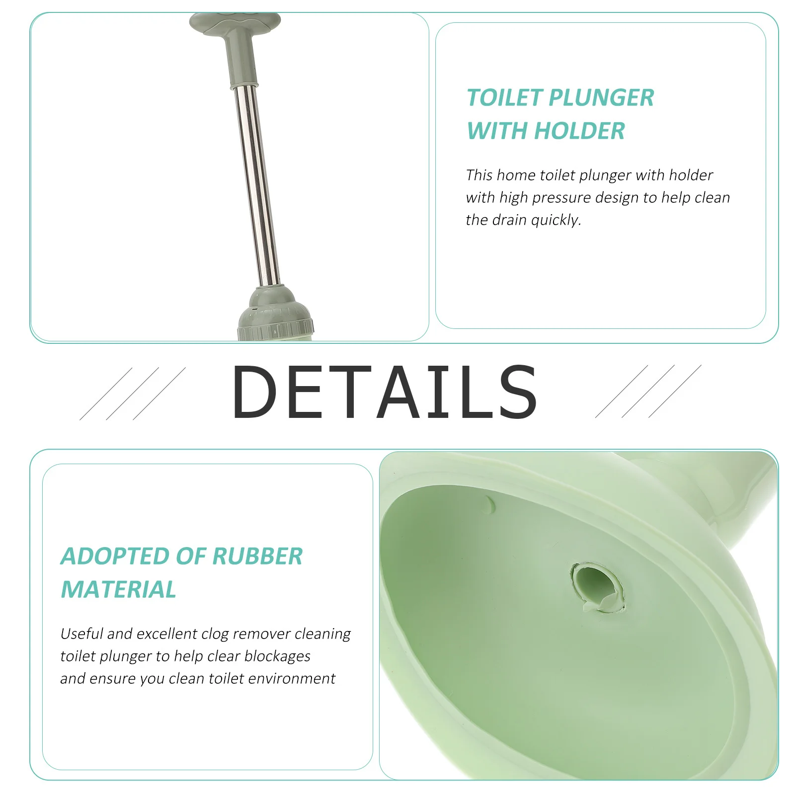 

Powerful High Pressure Toilet Plunger with Holder Rubber Unclogger Tool for Bathroom Kitchen Sink Clog Remover Cleaning