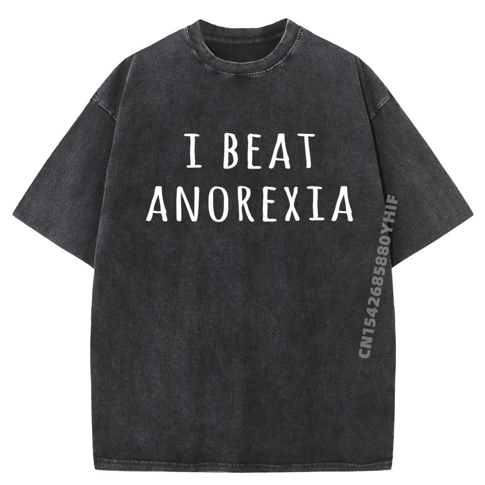 

Забавные рубашки I Beat Anorexia для мужчин и женщин, мужская одежда, забавная рубашка, винтажная стираная рубашка, футболки с графическим рисунком