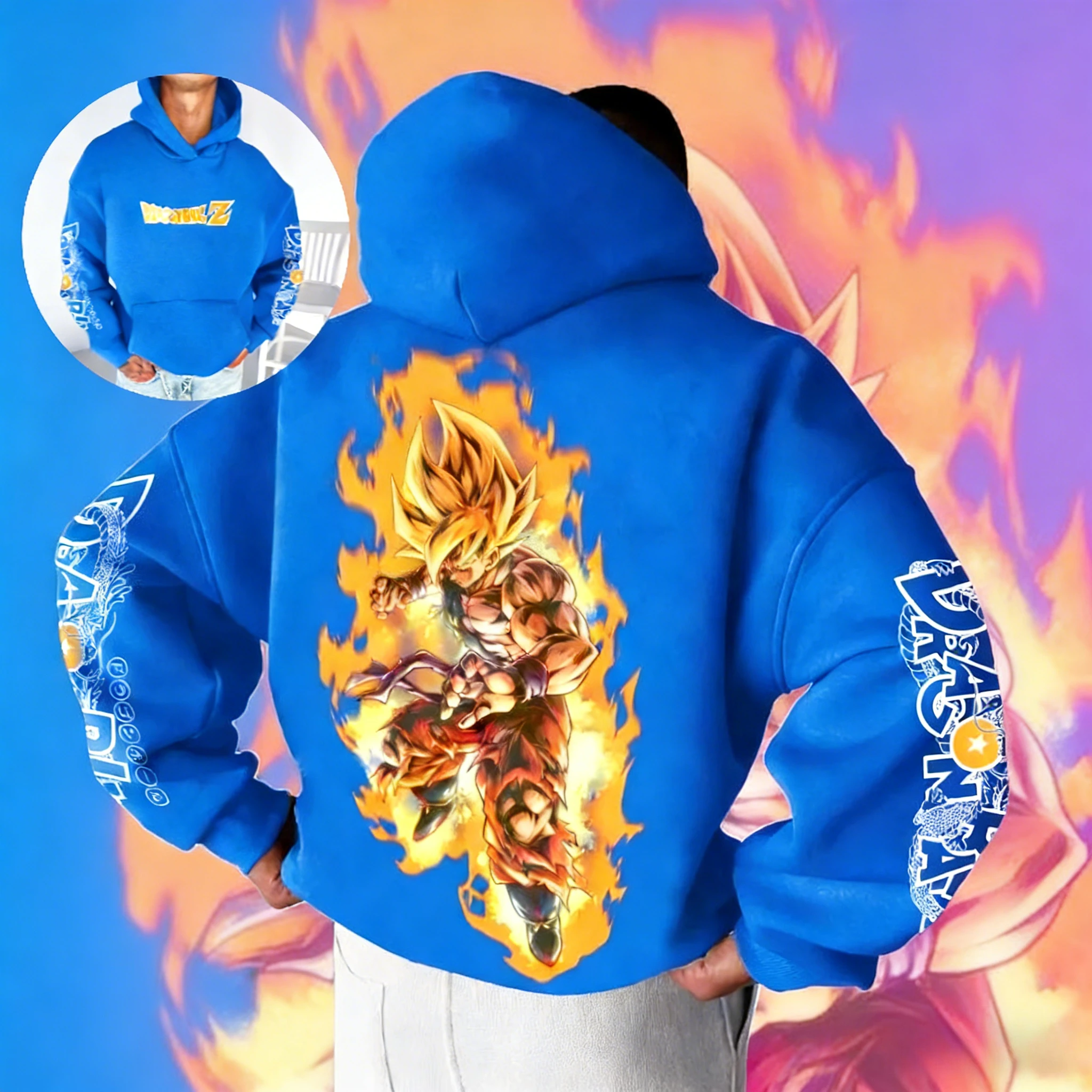 2026 Neuer Herbst/Winter Dragon Ball 40. Jubiläum Kakarot 100% Baumwolle Anime Bedruckter Hoodie Übergröße Streetwear Unisex Y2k