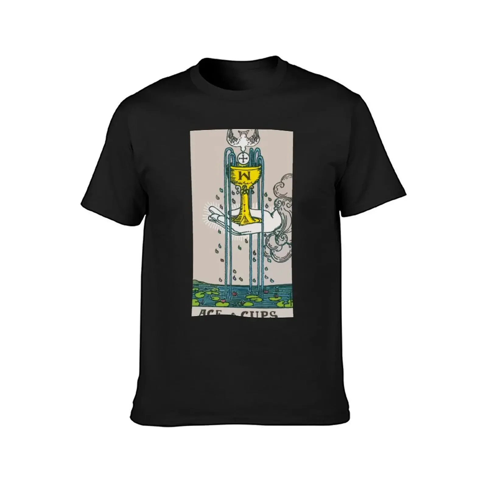 Ace of Cups Tarot Card Rider Waite Classic T-Shirt custom shirt quick-drying mens clothes