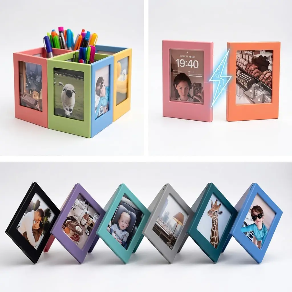 Magnetic Picture Frames Set for Refrigerator Display